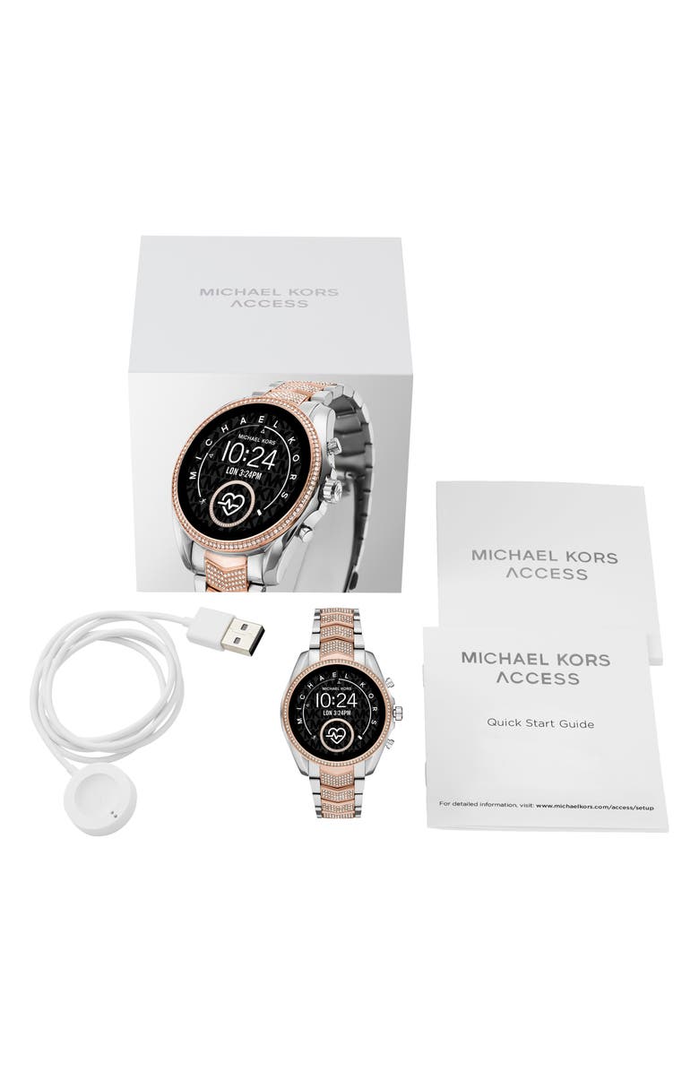 Michael Kors Gen 5 Bradshaw Pavé Crystal Bracelet Smartwatch, 44mm, Alternate, color, 