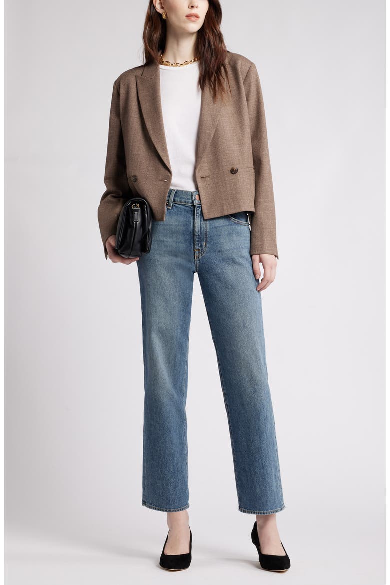 High Waist Straight Leg Jeans, Alternate, color, LIGHT BLUE WASH