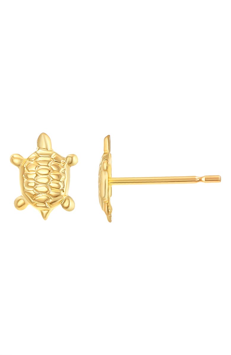 CANDELA JEWELRY 14K Gold Turtle Stud Earrings, Main, color, 