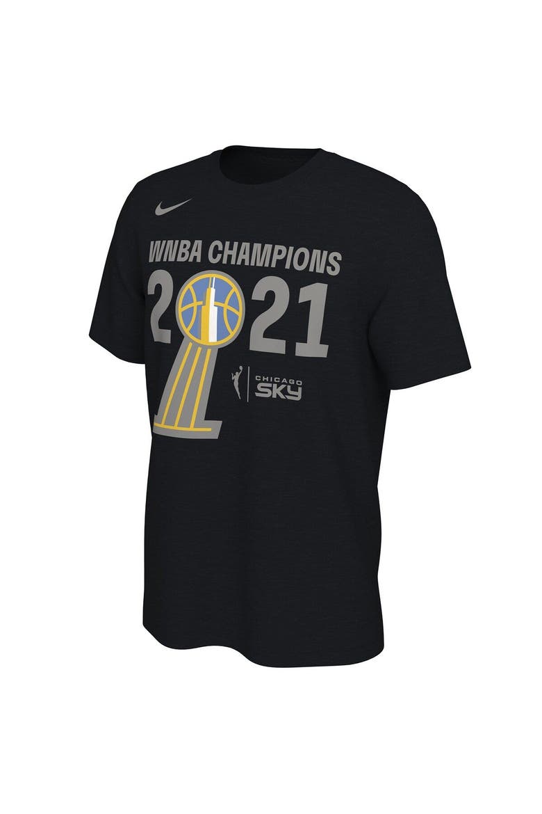 Men's Nike Black Chicago Sky 2021 WNBA Champions Trophy Banner T-Shirt, Alternate, color, Black