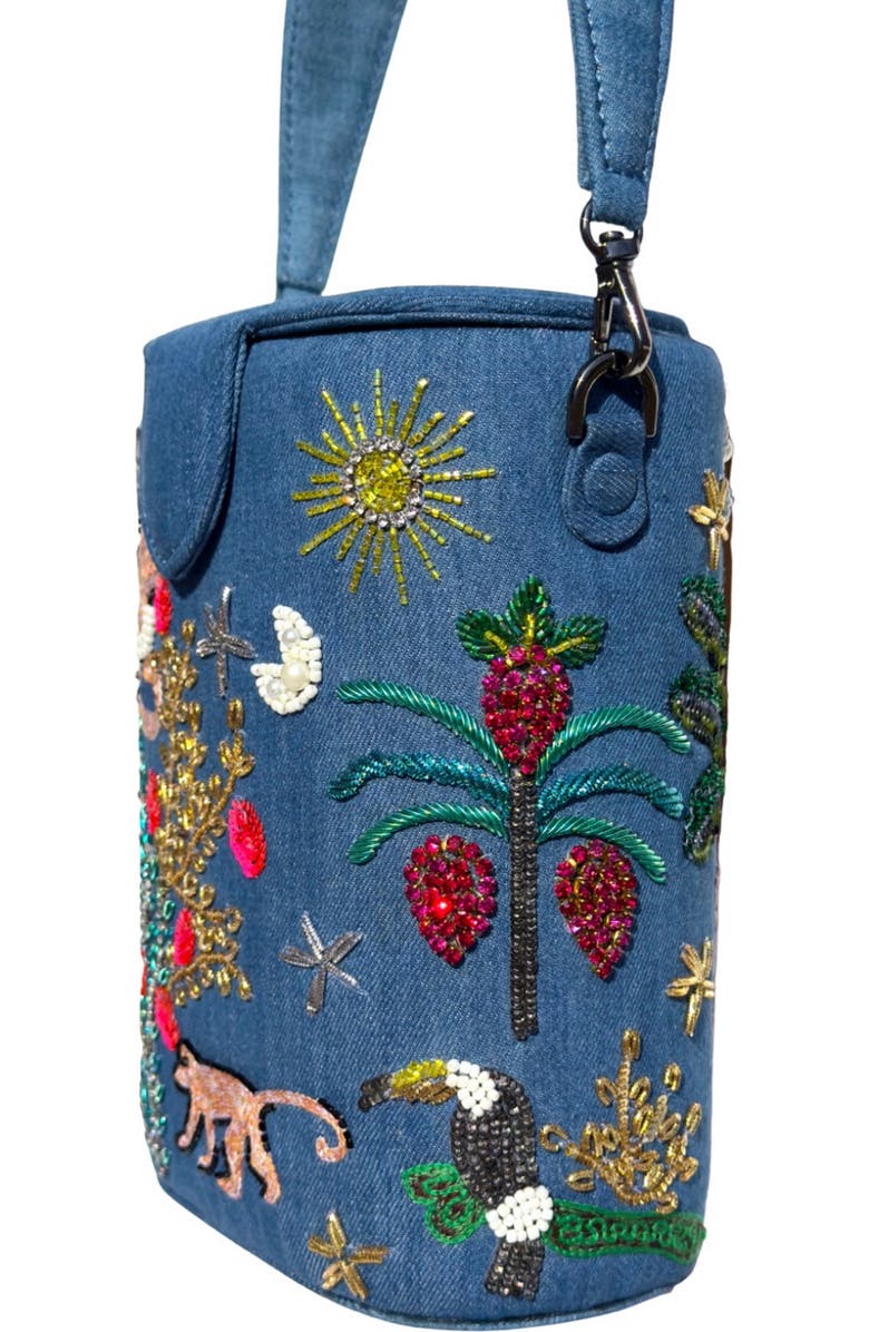 Simitri Palm Paradise Bucket Bag, Alternate, color, Palm Paradise