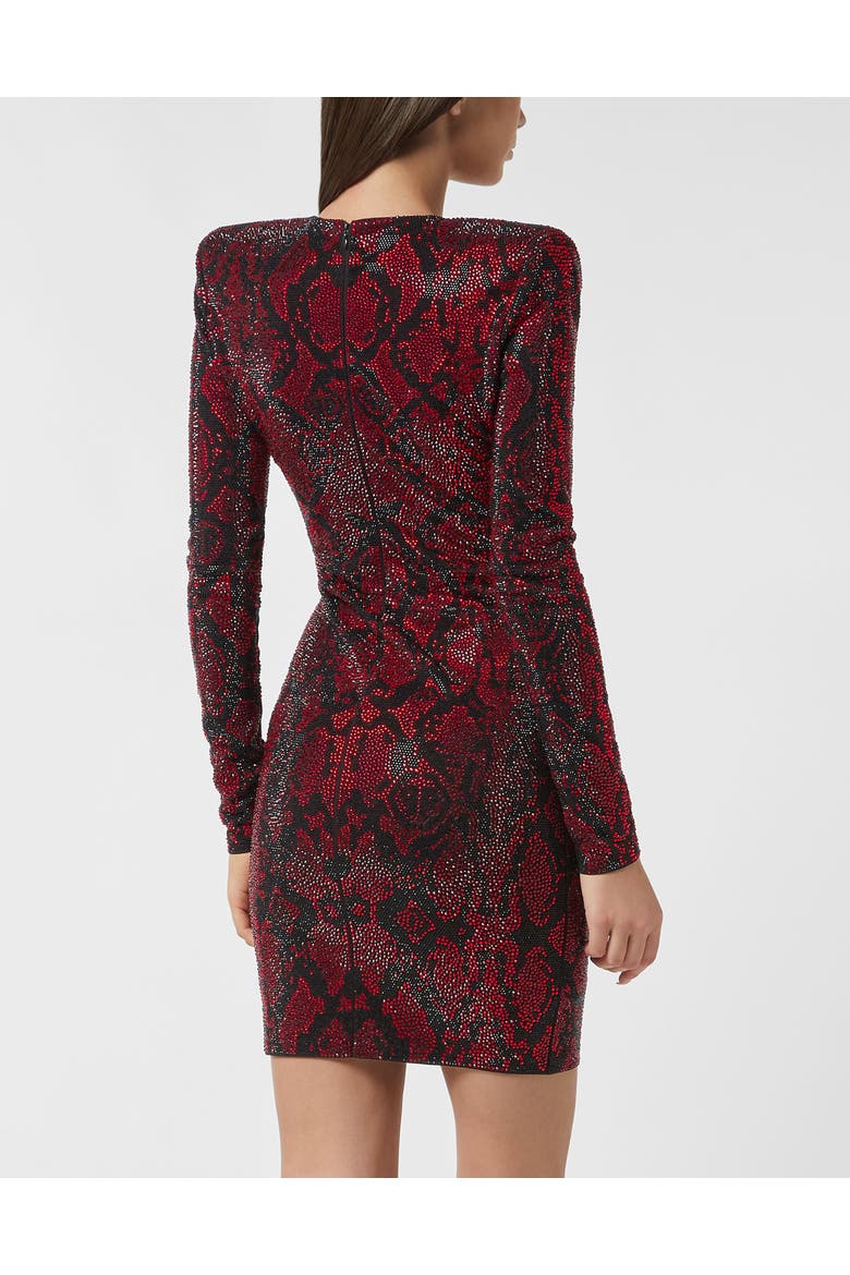 Long-Sleeved Mini Dress  Strass Women, Alternate, color, red