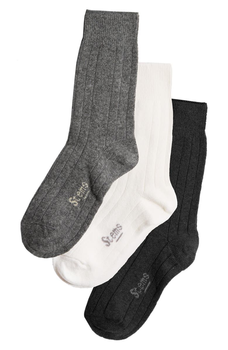 Stems Assorted 3-Pack Luxe Merino Wool & Cashmere Blend Crew Socks, Main, color, 