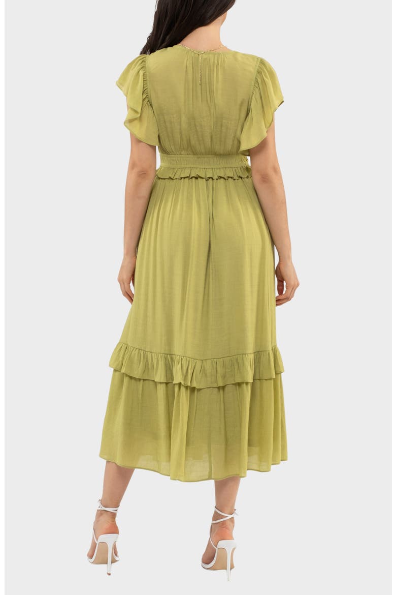Flutter Sleeve Maxi Dress, Alternate, color, KIWI