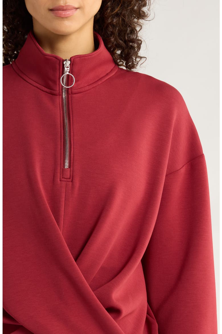 Dreamweave Crossover Quarter Zip, Alternate, color, MERLOT