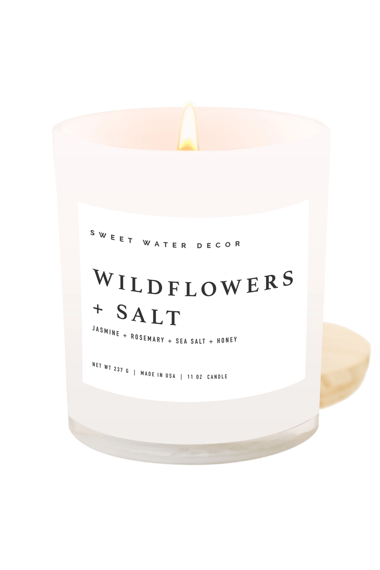 11oz White Jar Candle - Spa Scents, Main, color, Wildflowers and Salt