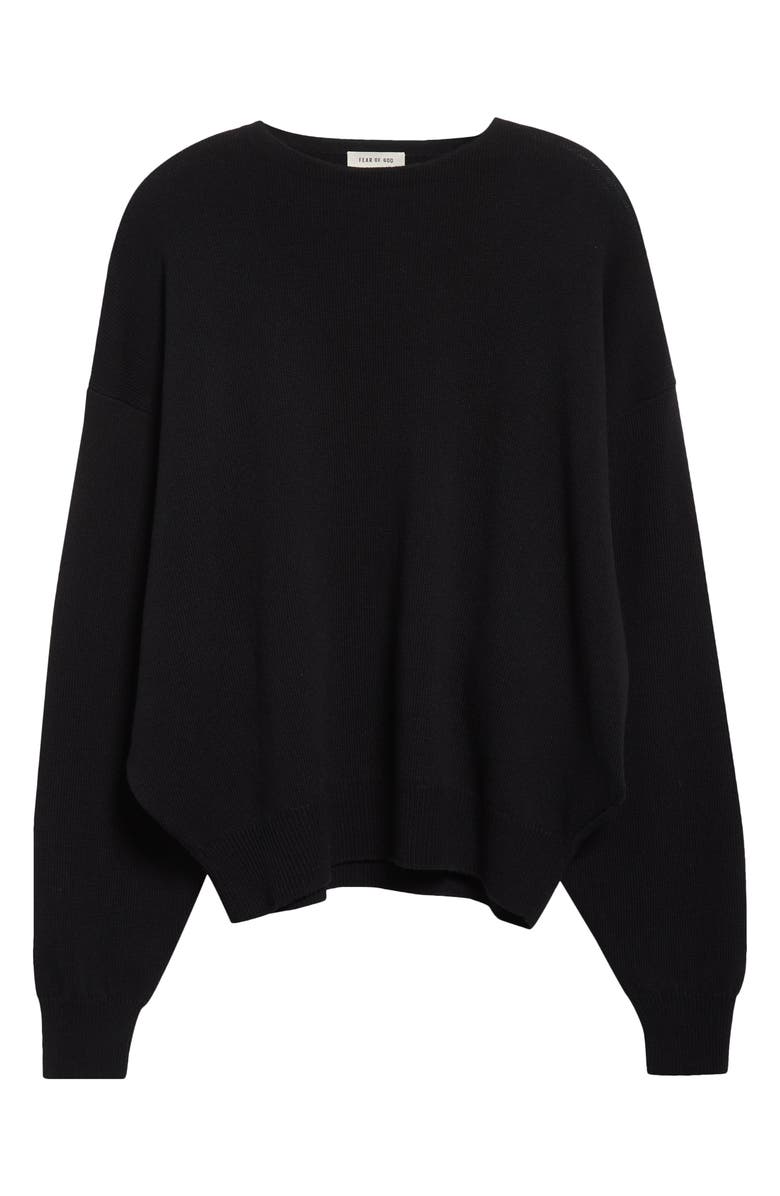 Fear of God Fine Knit Merino Wool Crewneck Sweater, Alternate, color, Black
