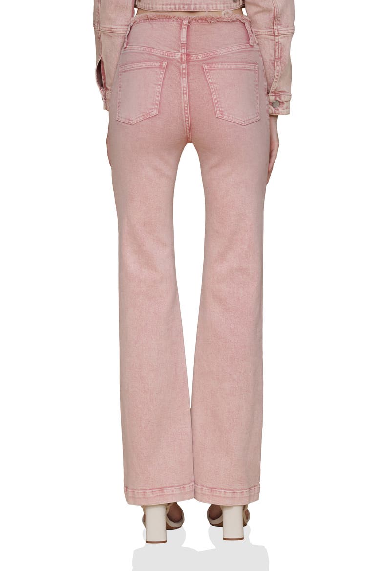 Raw Waistband Pintuck Flare Pants, Alternate, color, STRAWBERRY