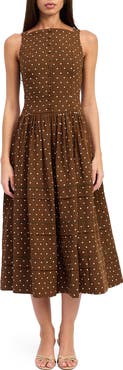 En Saison Stella Polka Dot Midi Dress