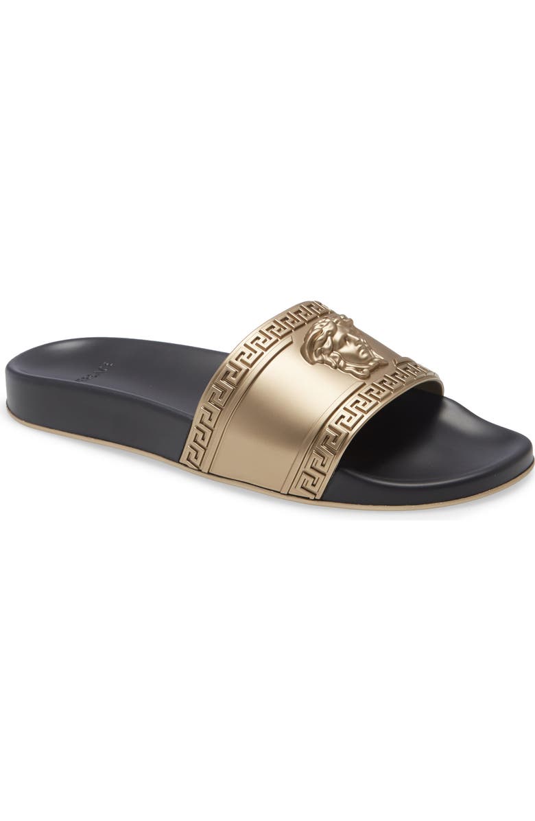 Versace Palazzo Medusa Slide Sandal, Main, color,