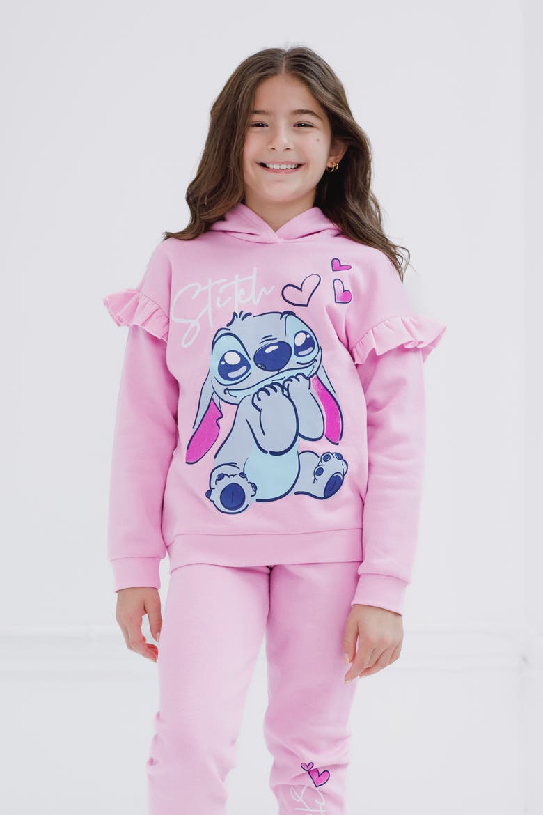 Lilo & Stitch 2-Piece Fleece Hoodie and Pants Set, Alternate, color, Pink Stitch Angel
