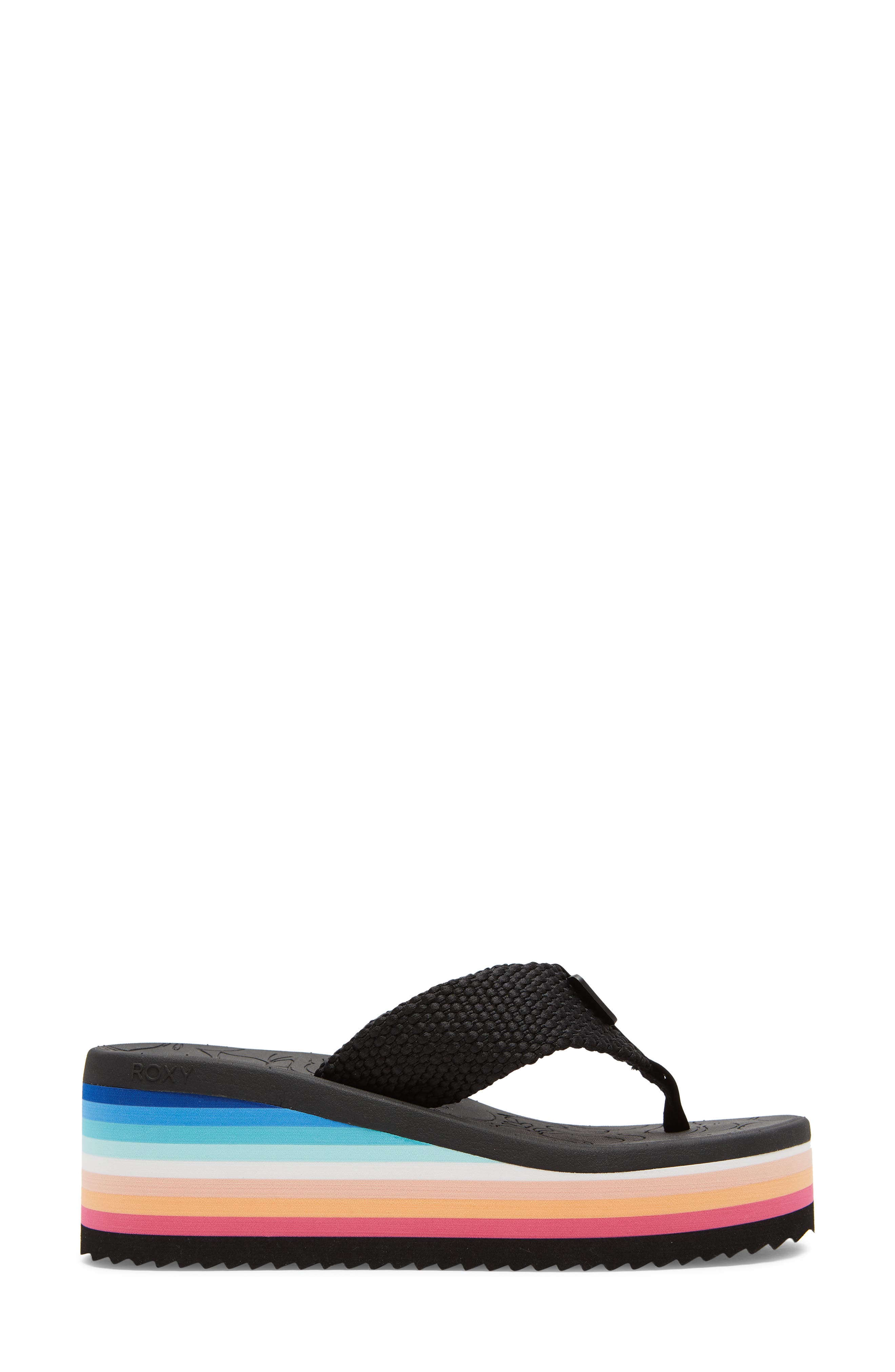 Roxy Kallie Platform Wedge Flip Flop, Alternate, color, 