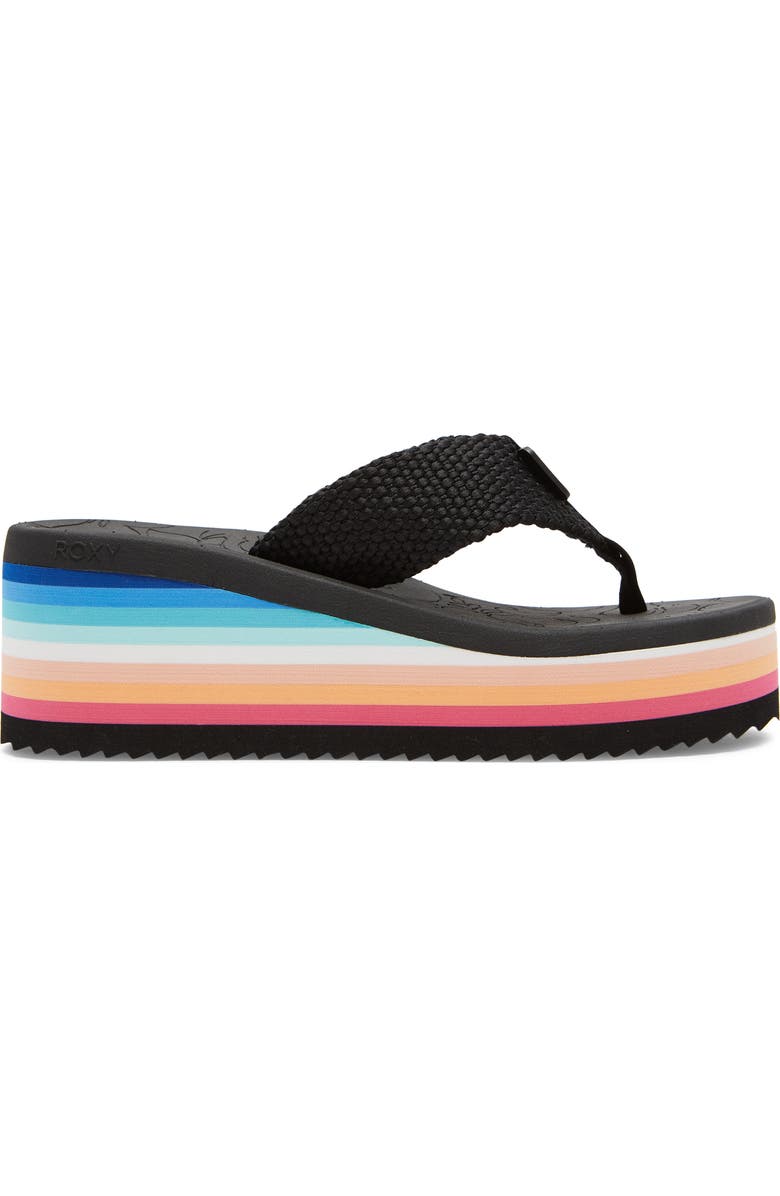 Roxy Kallie Platform Wedge Flip Flop, Alternate, color,