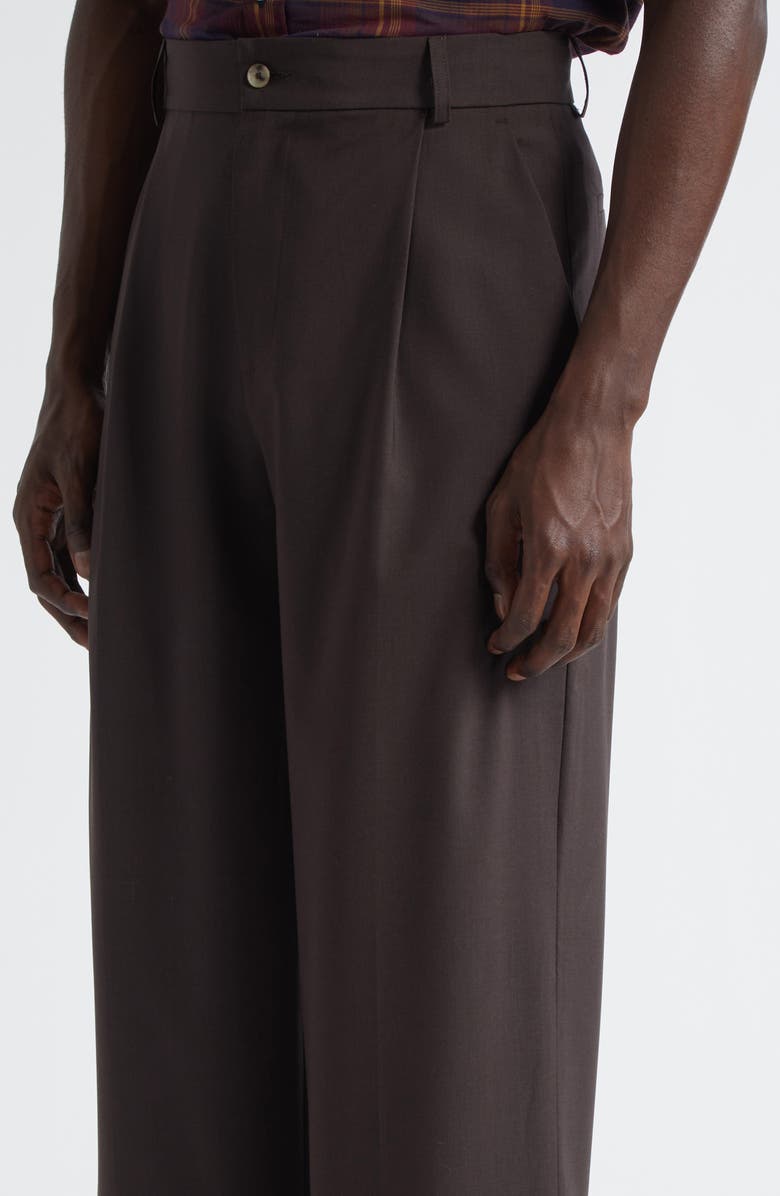 De Bonne Facture Grandad Trousers, Alternate, color, Bark Brown