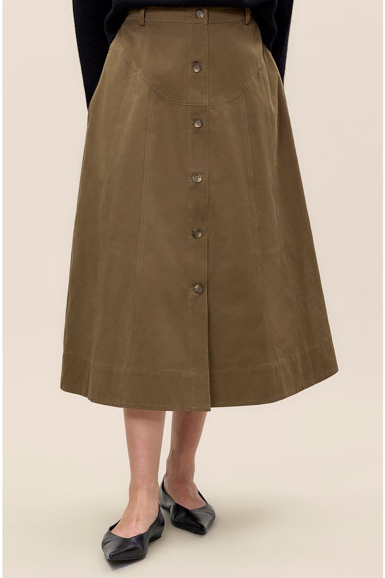 Aria Twill Skirt, Alternate, color, Olive