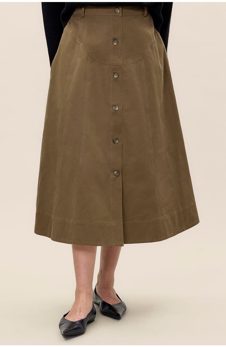 Rebecca Taylor Aria Twill Skirt, Alternate, color, Olive