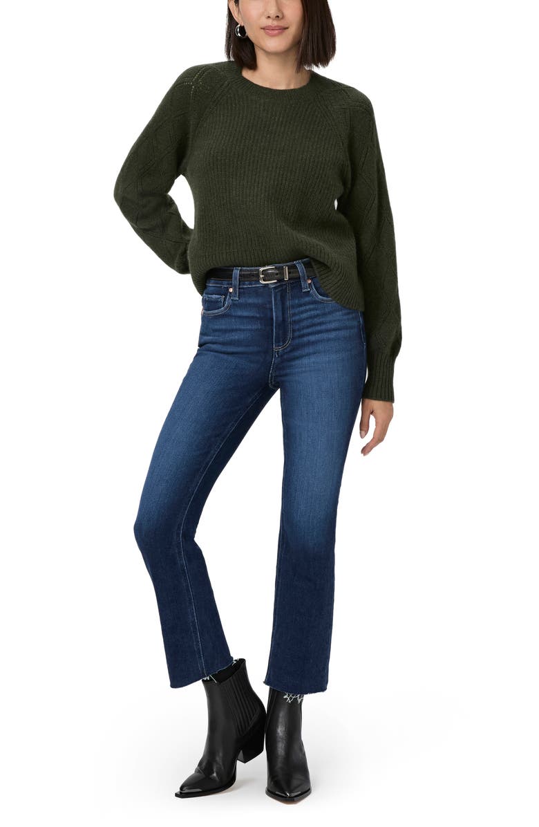 PAIGE Cindy Raw Hem High Waist Ankle Straight Leg Jeans, Alternate, color, 