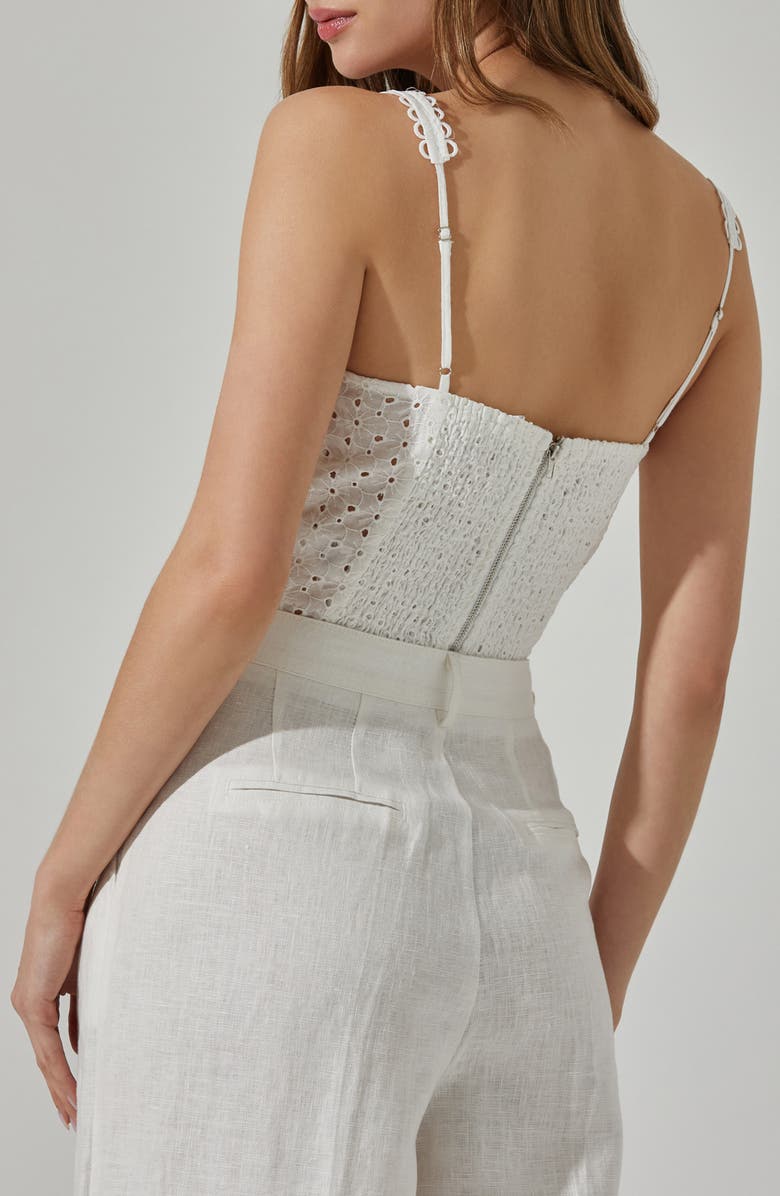 ASTR the Label Eyelet Embroidered Corset Top, Alternate, color, 