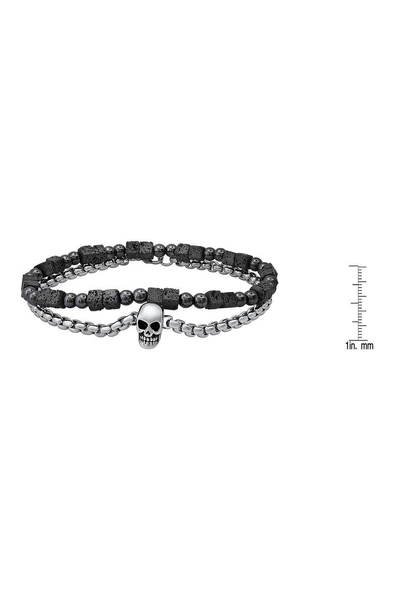 Men's Set of 2 Beaded Bracelets, Alternate, color, SILVER/BLACK