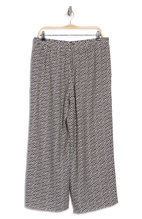 Pleione Textured Wide Leg Pants In Medium Navy Cream Shell