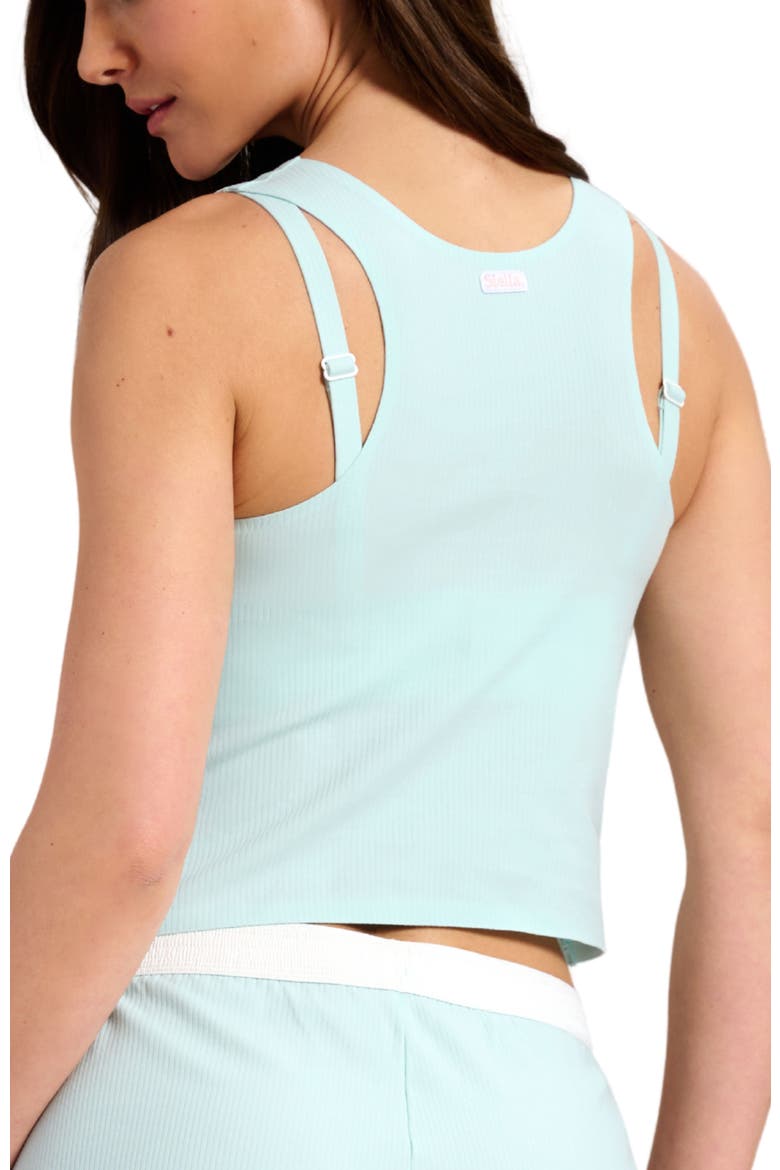 Organic Cotton Rib Tank, Alternate, color, Aqua Mist