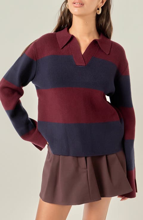 Stripe Polo Sweater