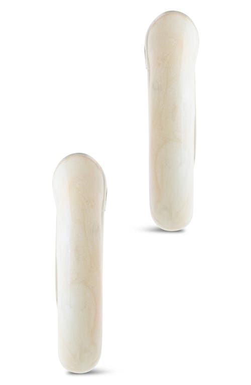 Sterling Forever Maura White Enamel Huggie Hoop Earrings In Silver