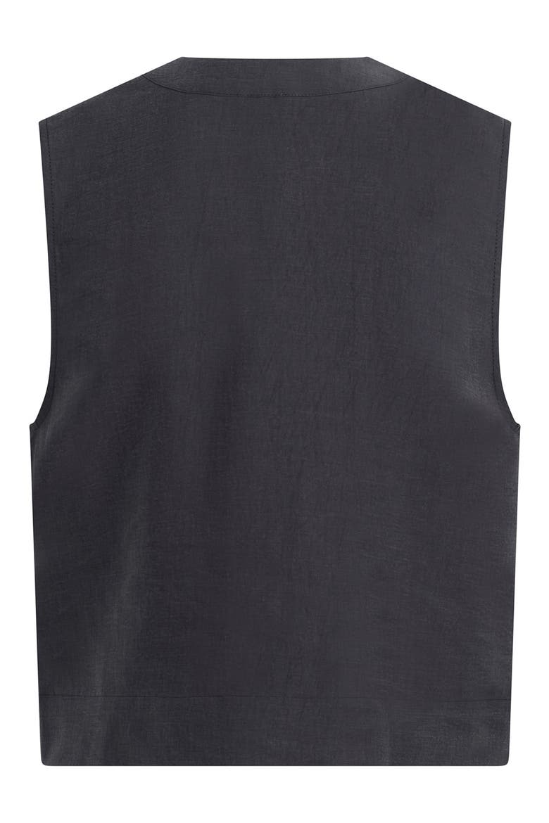 The Fine Line Pinstripe Button-Up Top, Alternate, color, NAVY