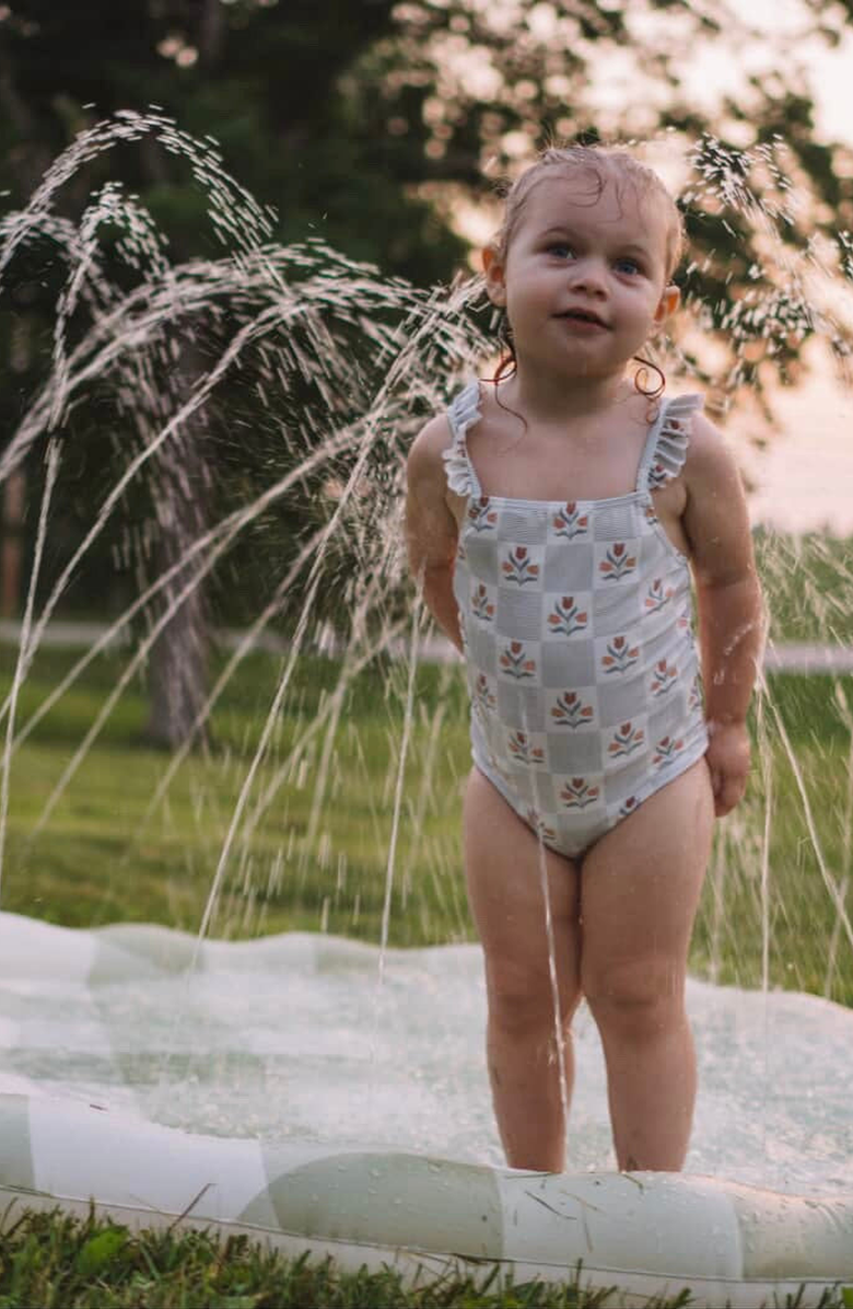 BROOKLYN NEUTRAL Gingham Splash Pad, Alternate, color, Green Gingham