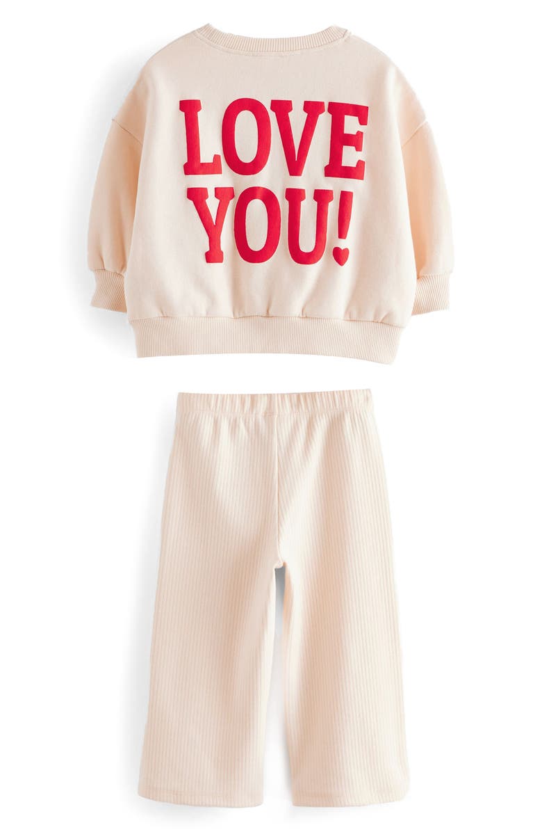 NEXT Kids' Love You Sweatshirt & Rib Pants Set, Alternate, color, 