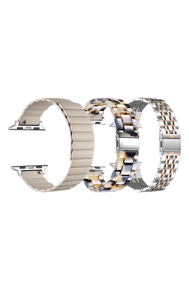 The Posh Tech Set of 3 Apple Watch<sup>®</sup> Watchbands, Main, color, 