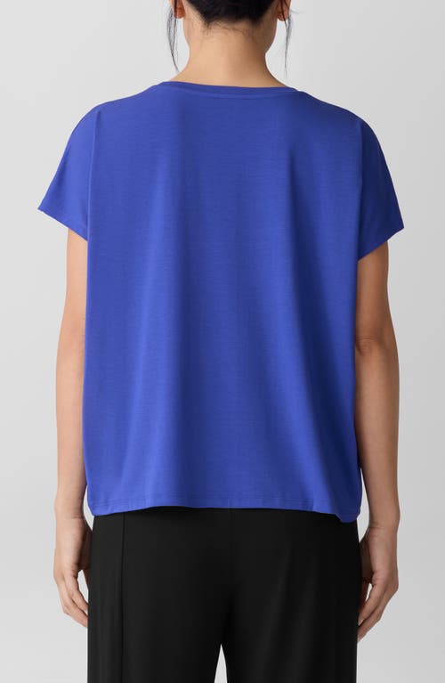 Eileen Fisher Fine Jersey Square Top In Blue