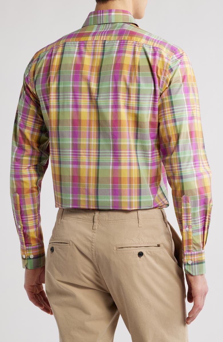 Scott Barber Weekend Plaid Cotton Button-Up Shirt, Alternate, color, 