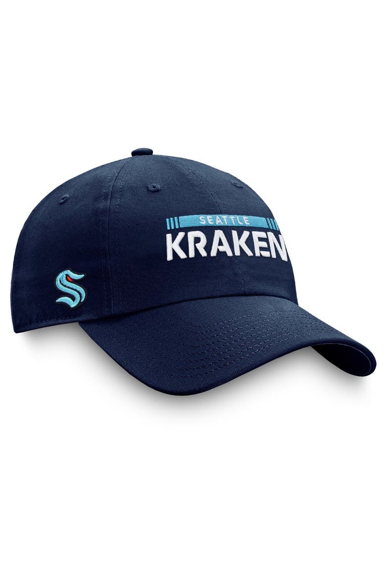 Men's Fanatics Branded Deep Sea Blue Seattle Kraken Authentic Pro Rink Adjustable Hat, Main, color, Navy