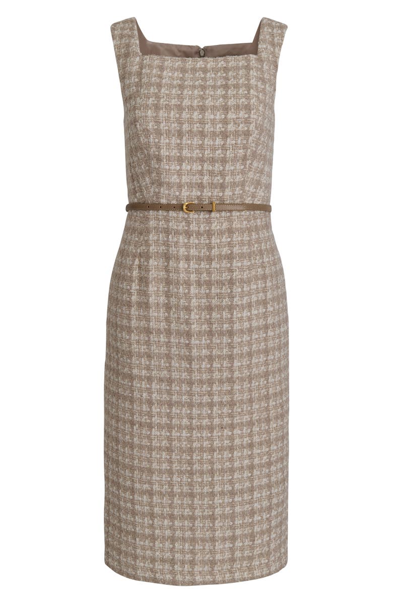 Donna Karan New York Sleeveless Tweed Midi Dress, Alternate, color, Taupe Mult