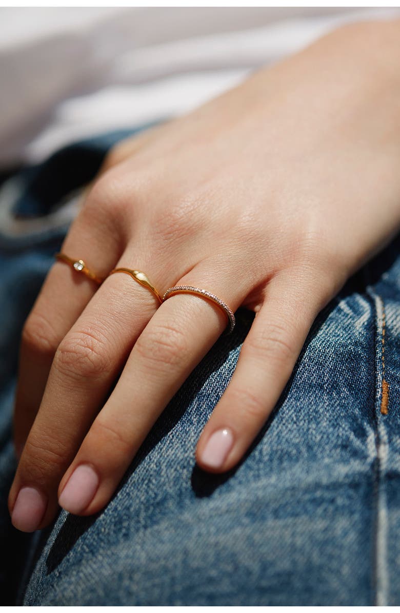 Monica Vinader Siren Muse Mini ID Ring, Alternate, color, 18Ct Gold On Sterling S