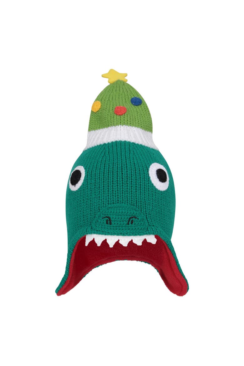 Childrens/Kids Fleece Lined Christmas Winter Hat, Main, color, Green