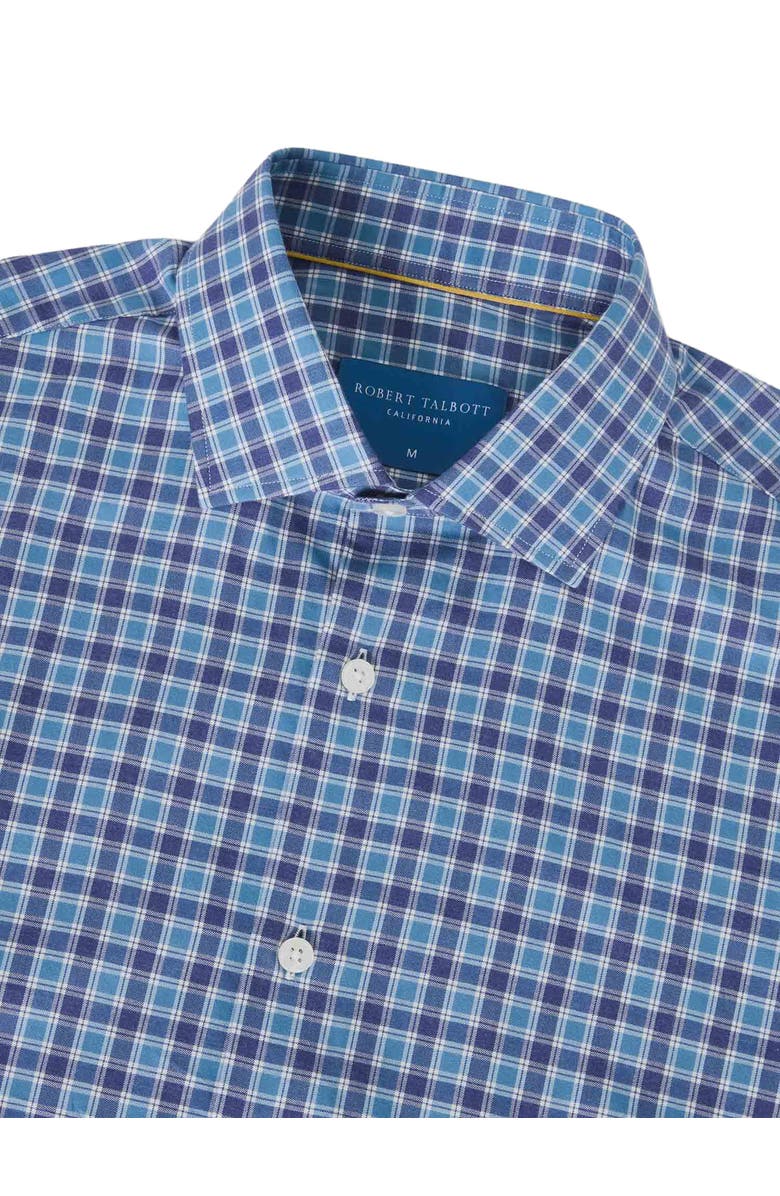 Robert Talbott Reynolds Ultra Light Weight Brushed Multi Check Shirt, Alternate, color, Blue Multi