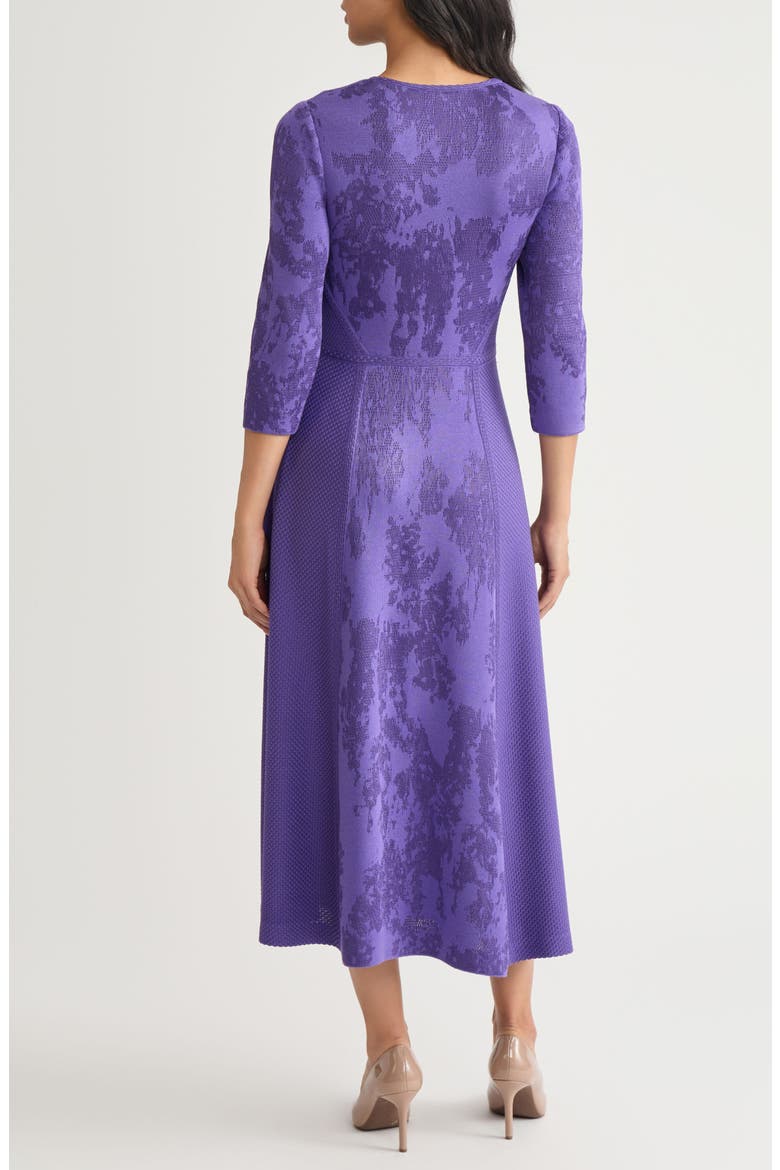 Tonal Jacquard A-Line Knit Maxi Dress, Alternate, color, CONCORD PURPLE