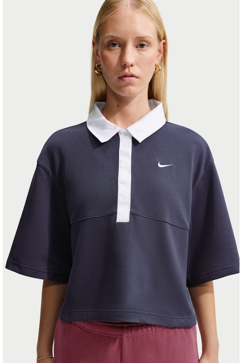 Sportswear Cropped Polo, Alternate, color, GRIDIRON/ WHITE