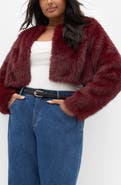 City Chic Angel Faux Fur Crop Jacket