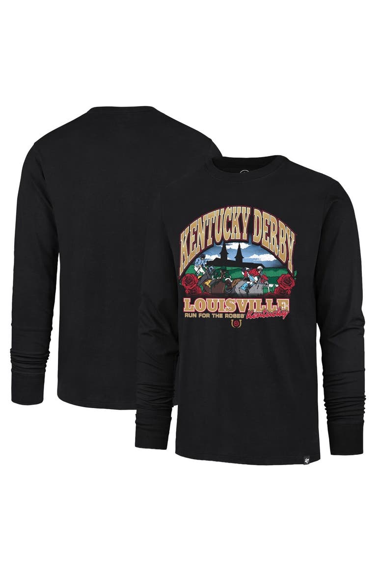 Men's '47 Black Kentucky Derby Franklin Long Sleeve T-Shirt, Main, color, Black