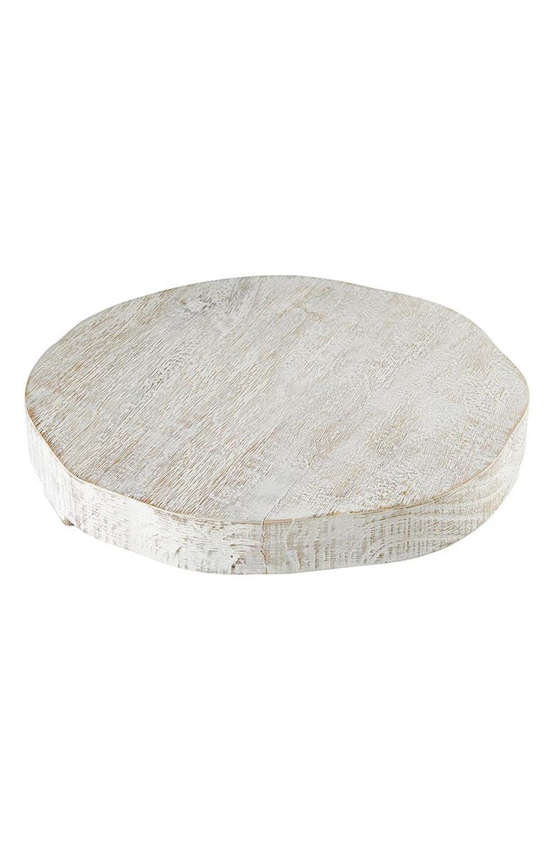 CREATIVE BRANDS Large Textured Mango Wood Tray, Main, color, White