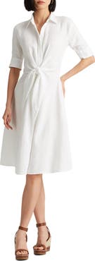 Lauren Ralph Lauren Linen Tie Front Shirtdress