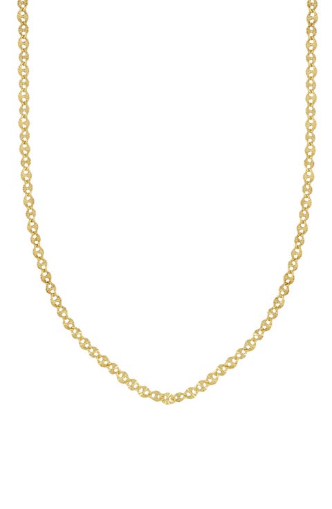 14K Gold Flat Link Chain Necklace