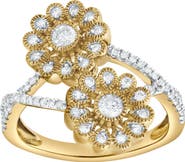 LuvMyJewelry Petals of Promise 0.50 Ct Natural Diamond 10K Gold Ring