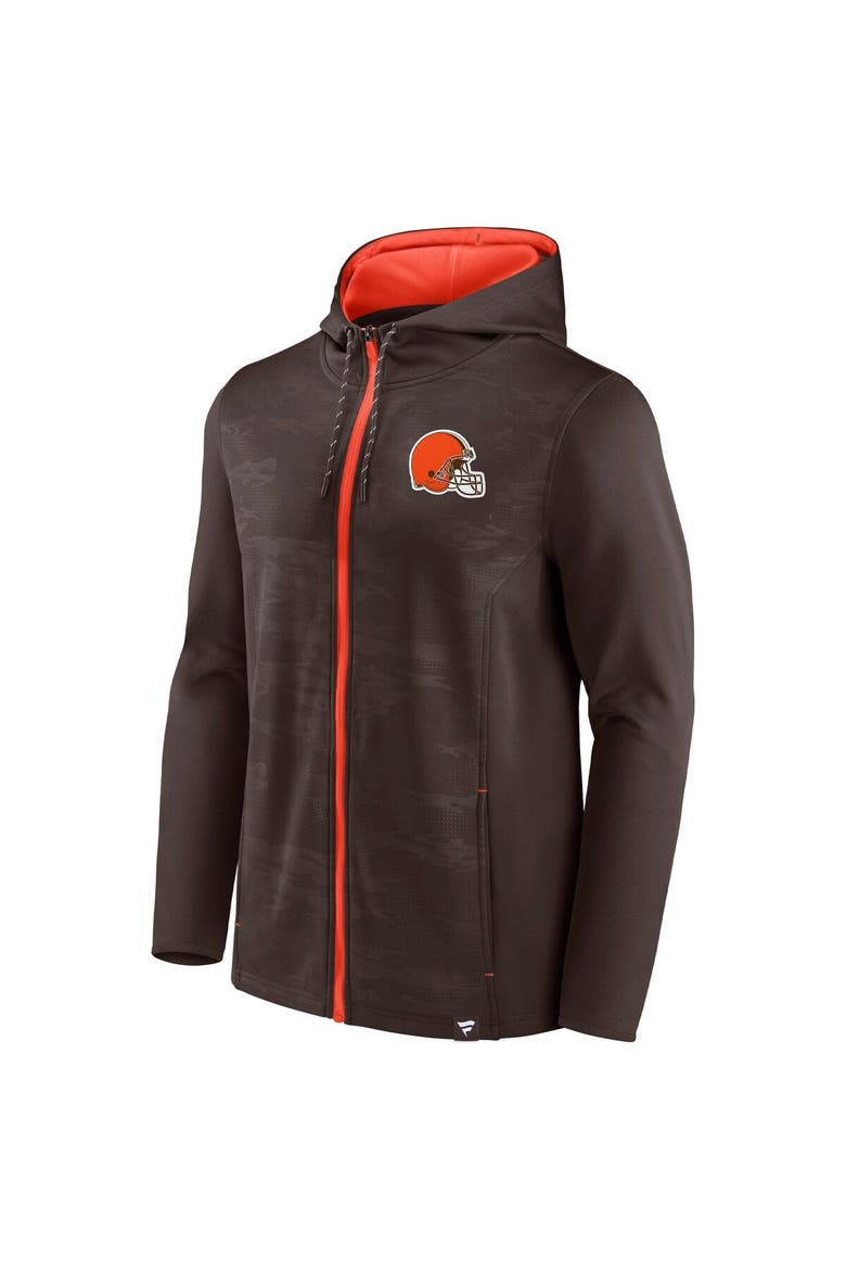 Men's Fanatics Brown/Orange Cleveland Browns Ball Carrier Full-Zip Hoodie, Alternate, color, Brown