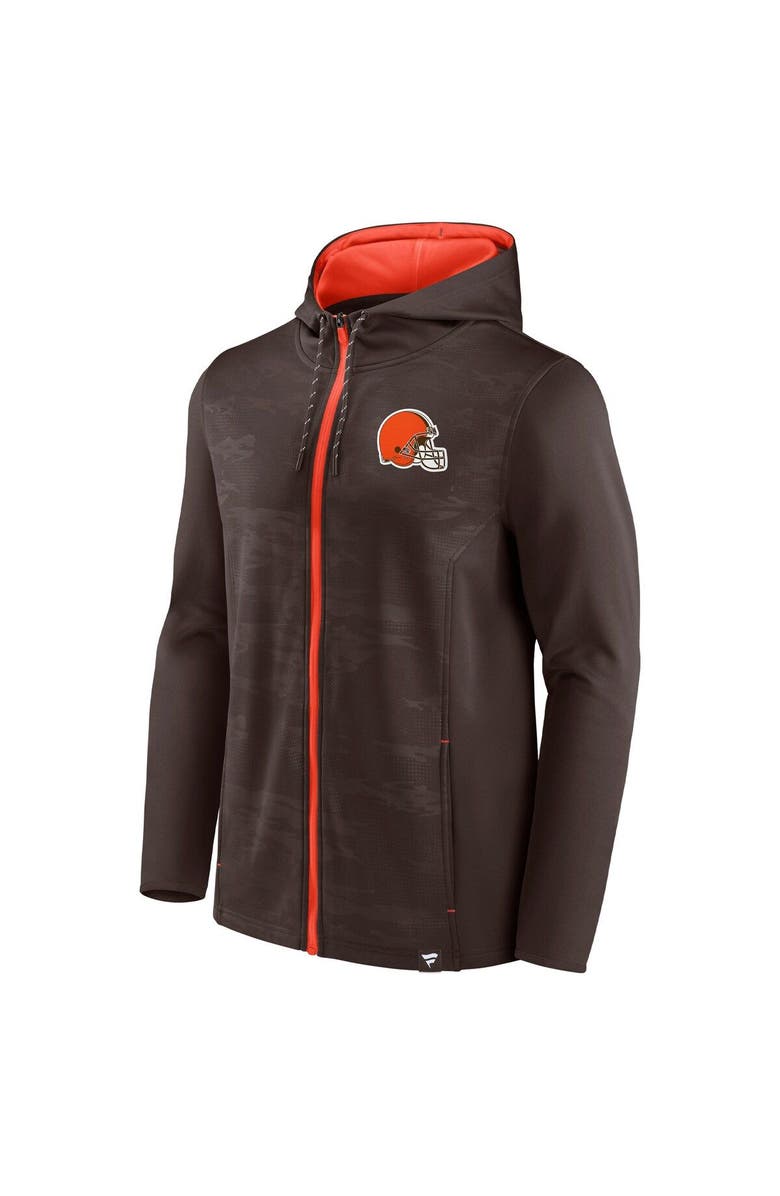 FANATICS Men's Fanatics Brown/Orange Cleveland Browns Ball Carrier Full-Zip Hoodie, Alternate, color, Brown