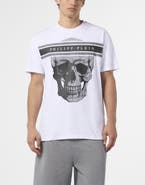 PHILIPP PLEIN Round Neck T-Shirt Skull Logo Line Men