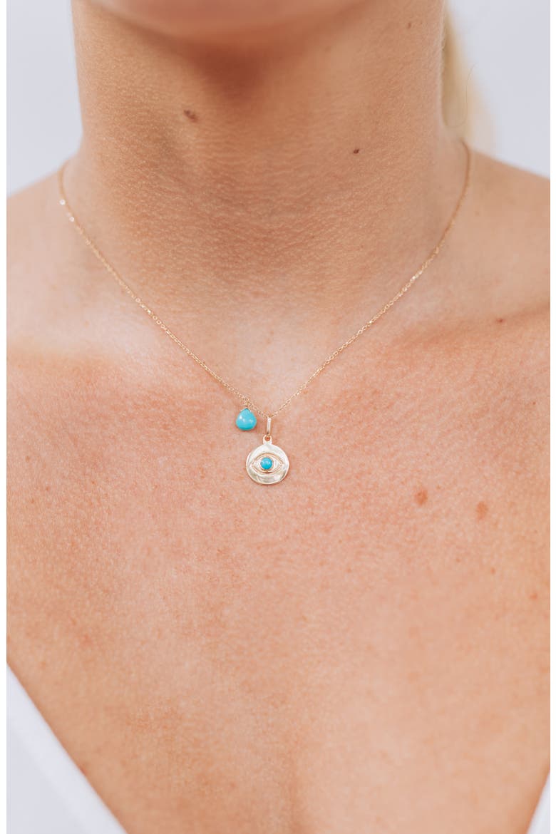 Evil Eye Disc Pendant, Alternate, color, TURQUOISE/ AQUA
